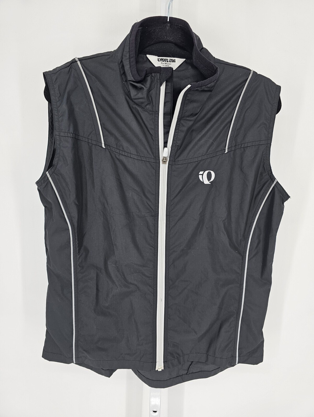 Pearl Izumi Womens Sz Xl Zip Up Cycling Windbreaker Vest Black Vented